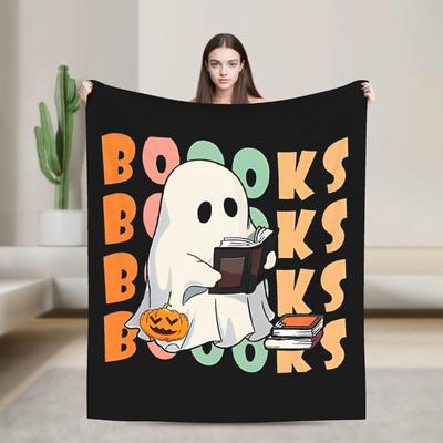 Ghost Reading Blanket Quality Warm Soft New Halloween Throw Blanket Winter Kid Adult Couch Chair Sofa Bed Fashion Bedspread