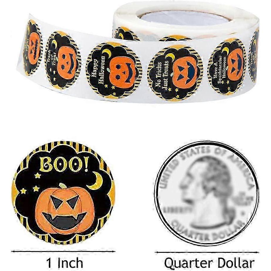 Halloween Stickers - 500 Per Roll with Different Slogan Designs for Halloween