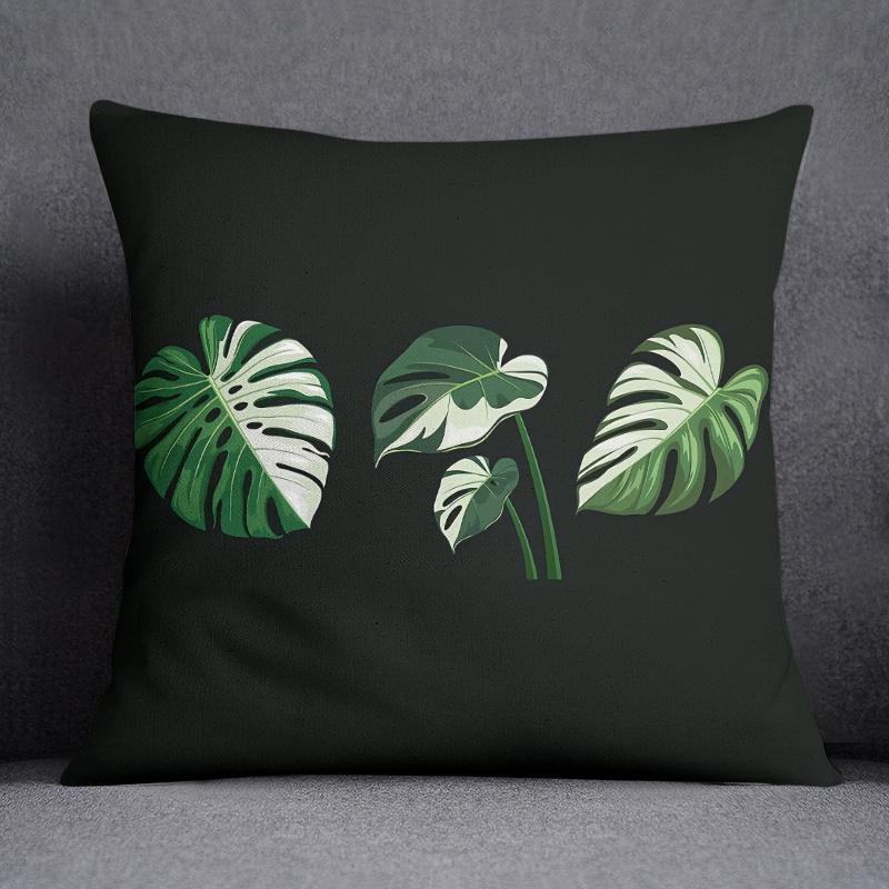 Tropical Leaves Series Pillow Gift Home Office Decoration Pillow Bedroom Sofa Car Cushion Cover Pillow Case (45cm * 45cm)