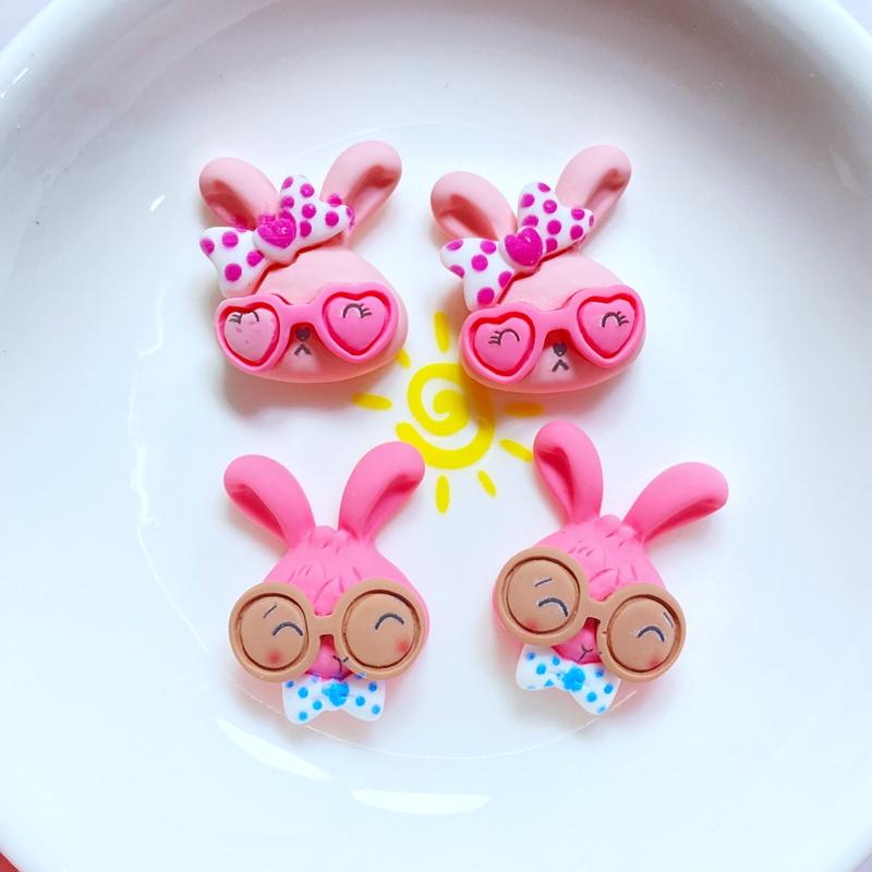 10Pcs New Cute Mini Bear /Rabbit /Cloud  Flat Back Resin Cabochons Scrapbooking DIY Jewelry Craft Decoration Accessories