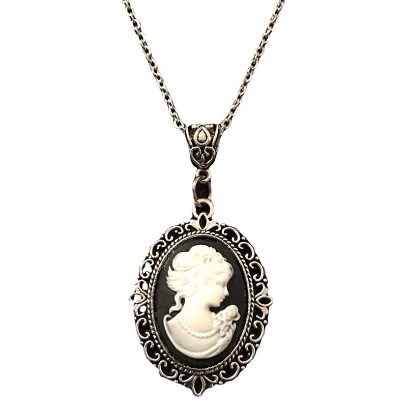 

[HF]Hot 1Pc Beauty Cameo Necklace Gothic Jewelry Vintage Victorian Carved Beauty Charm Choker For Women Girls