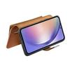Funda de Cuero Magnética Compatible para Samsung Galaxy S25 FE con Cartera de Cremallera RFID Desmontable