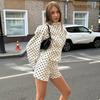 2 Piece Sets Polka Dots Print Suits Women Commute Long Sleeve Coat Female Shorts Sets Casual 2 Piece-Set Shorts Outfits 2026 Spring