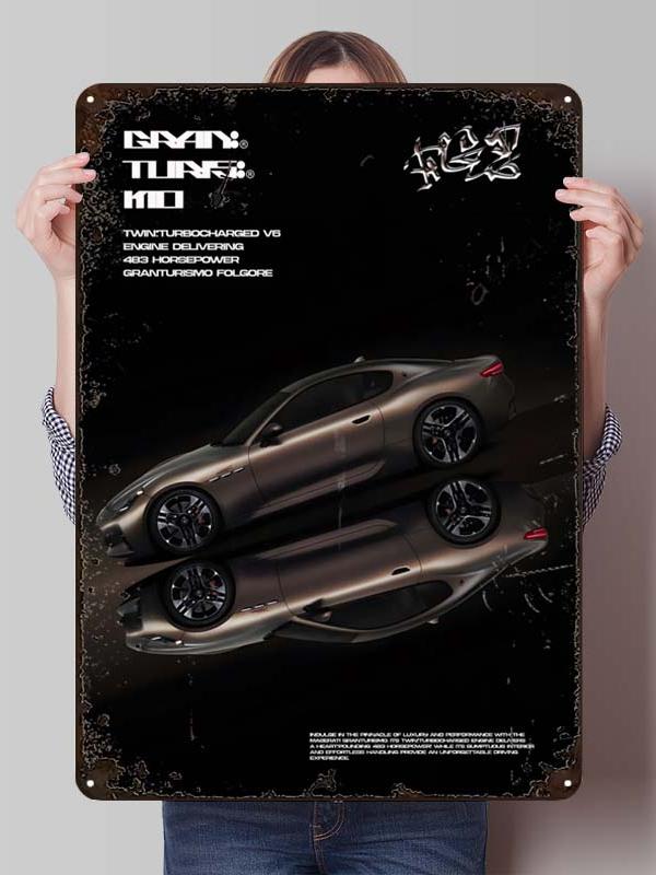 Maserati Classic Car Metal Poster Bedroom Decoration Living Room Decor Men Custom Metal Tin Signs for Garage Wall Art Decoration
