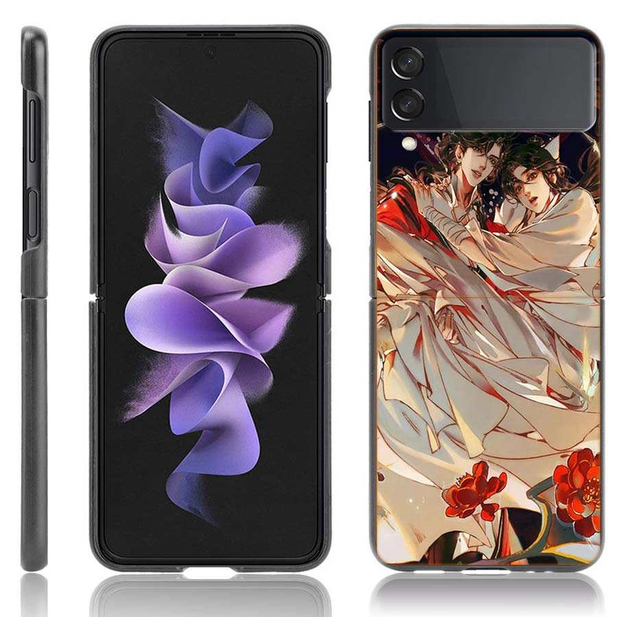 Tian Guan Ci Fu Funda Phone for Samsung Z Flip 7 6 Galaxy Z Flip 5 3 4 5G Case Black Hard PC Shell Protective Cover