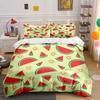 Wassermelonen-Muster Sommer-Deko-Set Bettwäsche-Set mit 1 Bettbezug 2 Kissenbezügen Einzel Doppel King Queen Geschenk