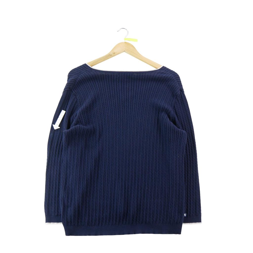 Second Life - Women's Ribbed Knit Navy Sweater - Good Condition