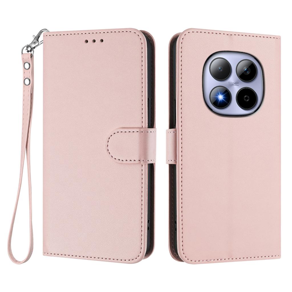 For Xiaomi Redmi Note 15 Pro 5G Leather Case Wallet Stand Phone Cover with Wrist Strap