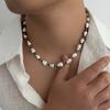SHIXIN Boho Ethnisches Holzperlen Muschel Kette Halskette Herren 2026 Surfer Sommer Ozean Strand Urlaub Schlüsselbein Kette Hals Schmuck Geschenk