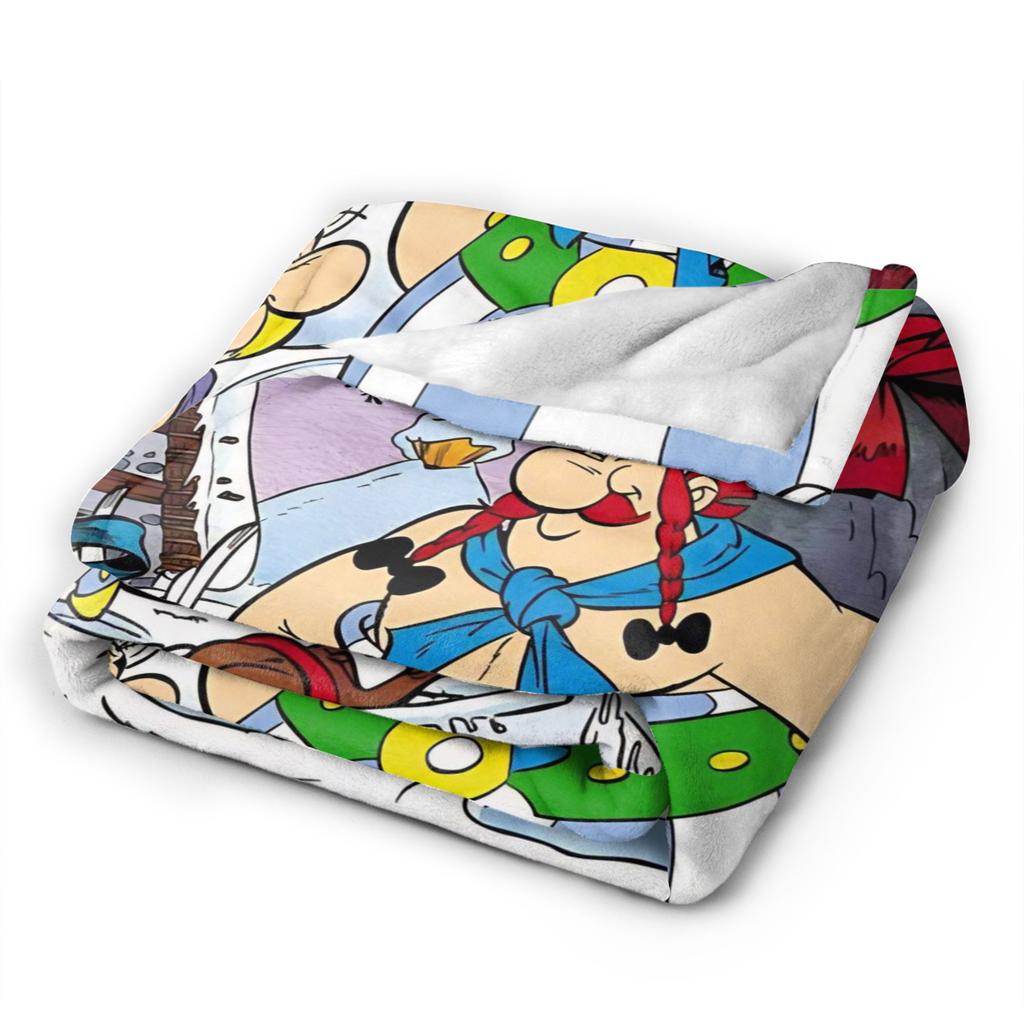 Coperta in Flanella di Asterix e Obelix Calda Morbida Plaid per Divano Sedia Picnic Stampa Copriletto Copri Divano Letto