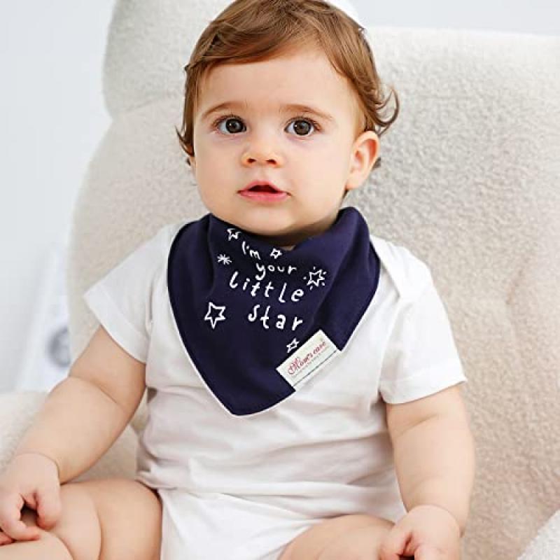 6er-Pack Baby-Lätzchen, Speichel-Lätzchen, Verstellbare Baumwoll-Lätzchen, Super Saugfähig für Neugeborene und Säuglinge 0-36 Monate, Mehrfarbig