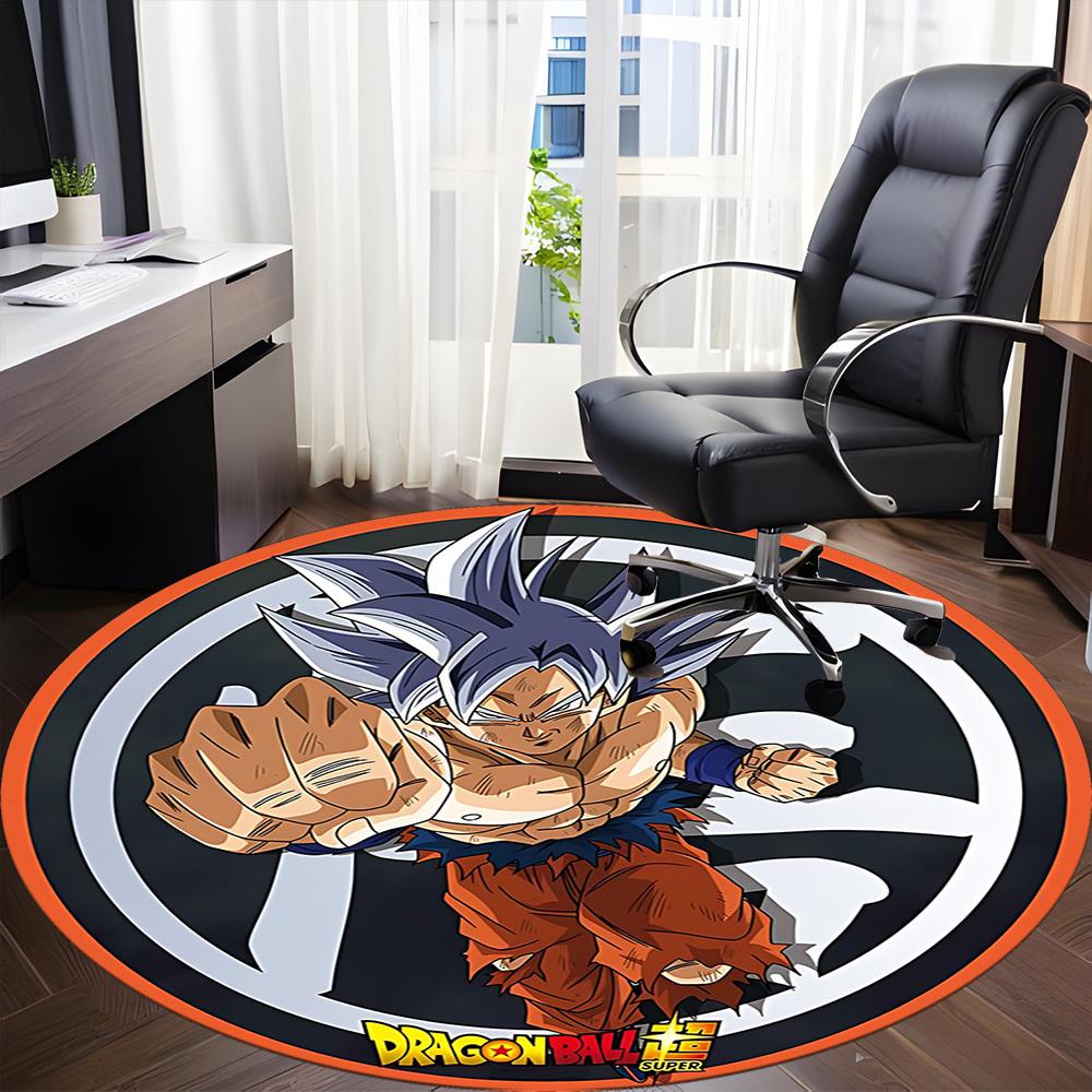 1PC Dragon Ball, Goku Office Round Rug Perfect for Office Non-Slip Backing, Decorative Floor Mat yy250916027