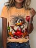 Lustige Damen verspielte Tierprint T-Shirts Sommer Kurzarm Rundhals Oberteile Lässige Mode T-Shirt High-End Damenbekleidung