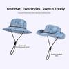 Drawstring Sunshade Cowboy Hat Breathable Fishing Cap Sun Cap Sunscreen Basin Cap  Camping