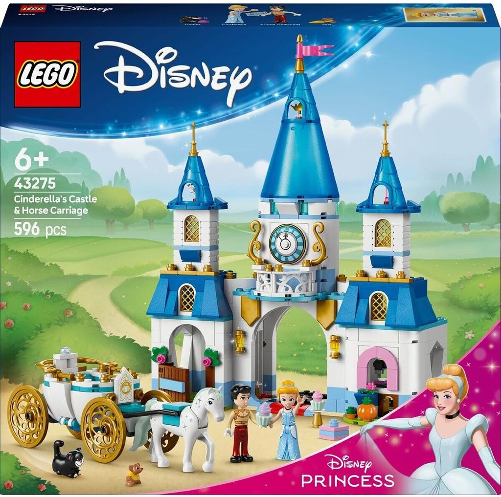 LEGO конструктор дом Disney Princess – Замок Золушки и карета с лошадьми (43275)
