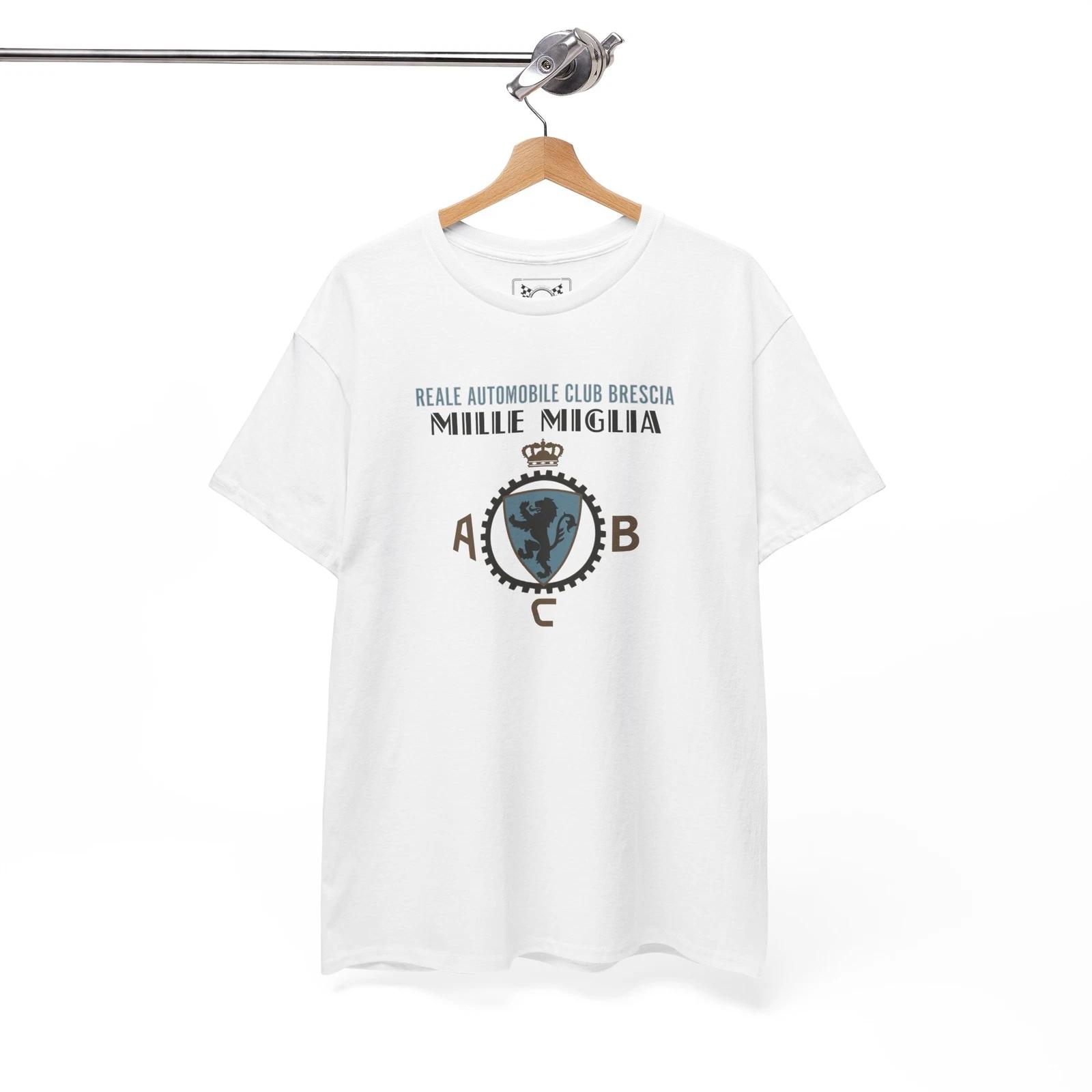 

Mille Miglia Vintage T-Shirt - Italy Brescia Auto Club Tee - Racing Fans Gift S