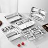 with Lid Divided Dinner Tray Stainless Steel Fast Food Plate Divided Lunch Box  Kitchen Supplies