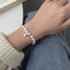 Handmade 925 Sterling Silver Luxury Freshwater Pearl Beads Heart Charm Bracelet Women Fine Jewelry