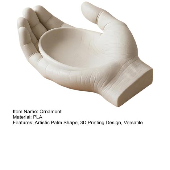 Jijijing 3D Printed Palm Shape Decorative Tray, Smooth Matte Texture Sculpture for Valentine Day Anniversaries Birthdays Home Decor