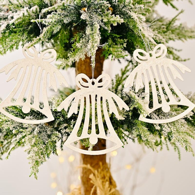 1 Bag Christmas Snowflake Ornaments Decoration Xmas Tree Pendant Christmas Candy Cane Bell Pendant