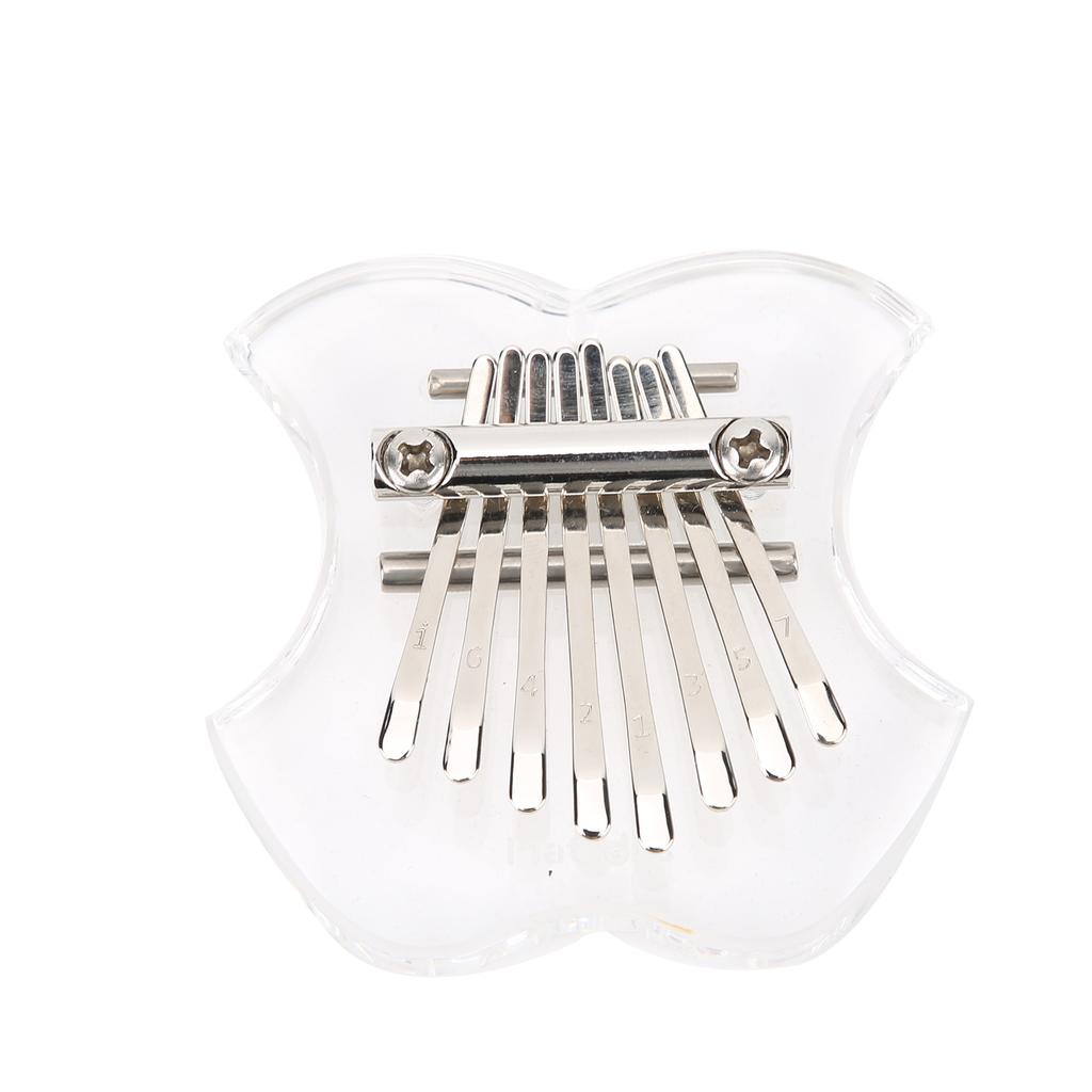 Thumb Piano Crystal Mini Portable Fruit Mbira Music Instrument for Beginners 8 Keys