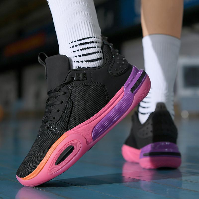 

Мужская обувь, баскетбольные кроссовки для реальных игр, спортивная повседневная обувь для скейтбординга, женская обувь, парная обувь для скейтбординга, нескользящая, с высоким верхом, дышащая, для реальных игр 45 чёрный