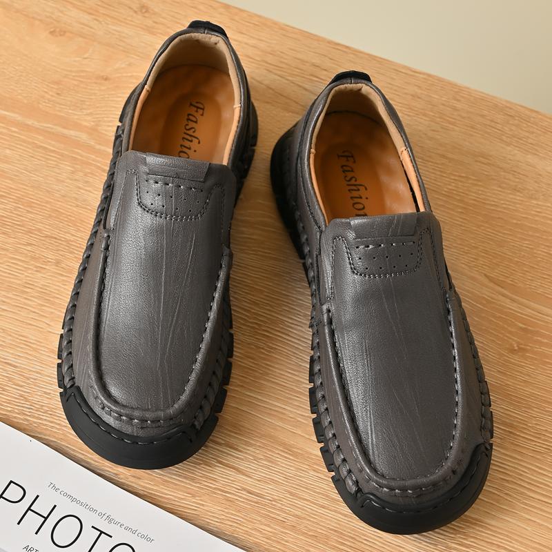 Men's Hand-stitched Leather Shoes Outdoor Casual Sneakers Large Size 39-46