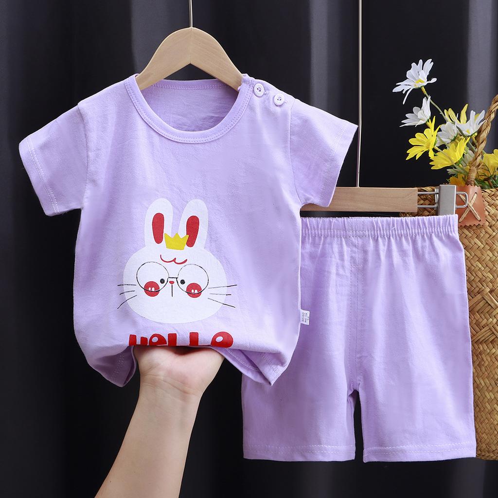 Children's Cotton T-shirt Set - Summer Boys' Casual Short-sleeved Shorts 2-piece Set