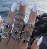 Silver Retro Punk Boho Ring Set 12