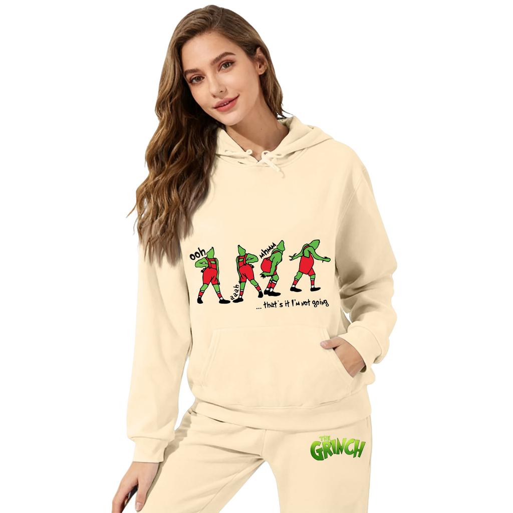 Women's Hooded Sports Tracksuit Unisex Two-Piece Running Outfits Long Sleeve Pullover Hoodies Sweatshirt+Sweatpants Set