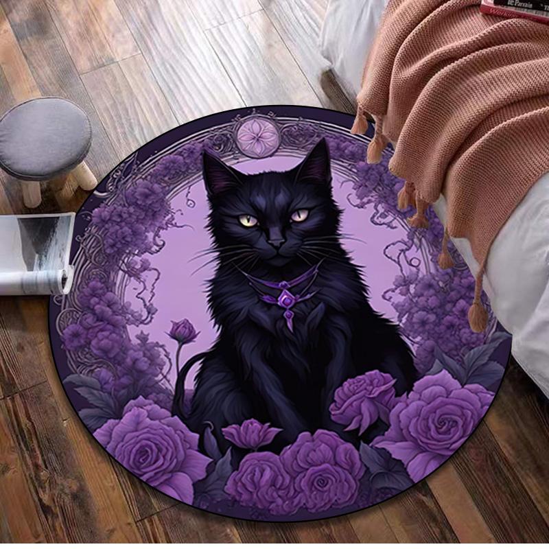 

Animal Circular Rug Office Decorative Carpet For Living Room Bedroom Door Mat Floor Rug Computer Chair Area Rug 80x80cm( 31x31in)
