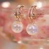 Super Sparkling Crystal Golden Earrings for Women Personalized Exquisite Daily Accessories Party Jewelry Birthday Gifts