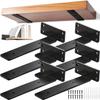 Metal Floating Shelf Brackets Heavy Duty 90 Degree Support Bookshelf Holders L-shape Partition Wall Shelves Bracket with Screw