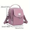 Lightweight Nylon Women's Messenger Bag - Casual Mini Handbag with Multi-Zipper Compartments, Detachable Adjustable Shoulder Strap & Front Pocket