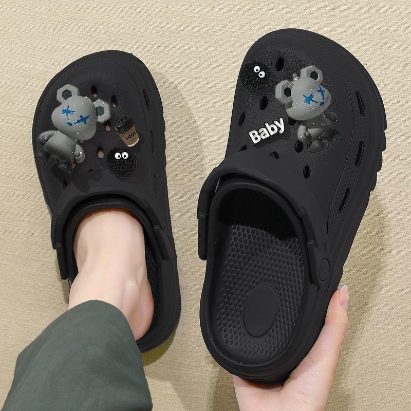 thick-soled hole shoes men's and women's summer outer wear seaside beach non-slip bag head cool slippers men