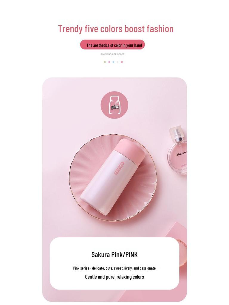 Bestie Mini Insulated Stainless Steel Cup with Tea Infuser - Portable Pocket Cup for Ladies