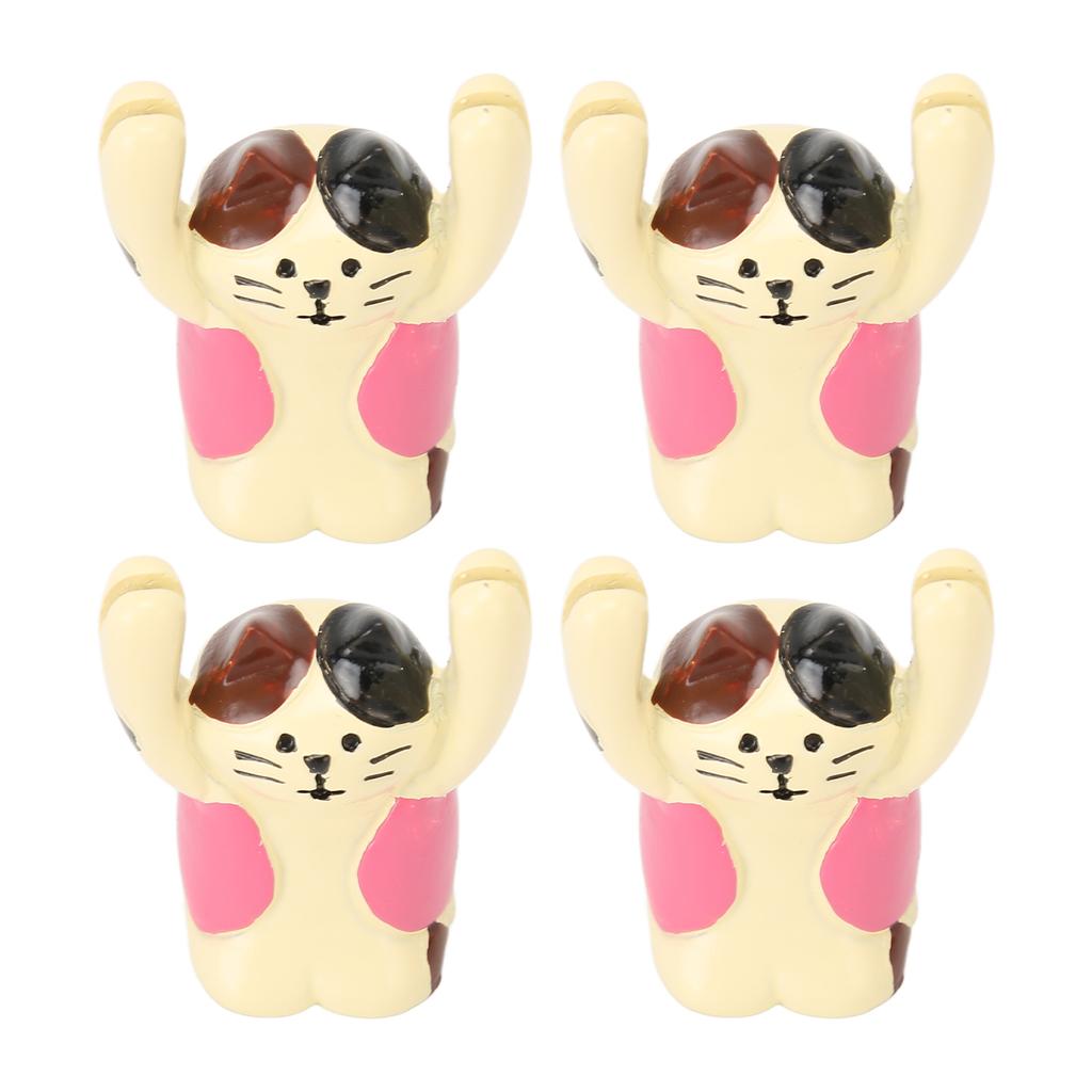 4Pcs Cartoon Photo Clip Cute Cat Style Durable Resin Stable Eye Catching Animal Note Holder for Wedding Party Office
