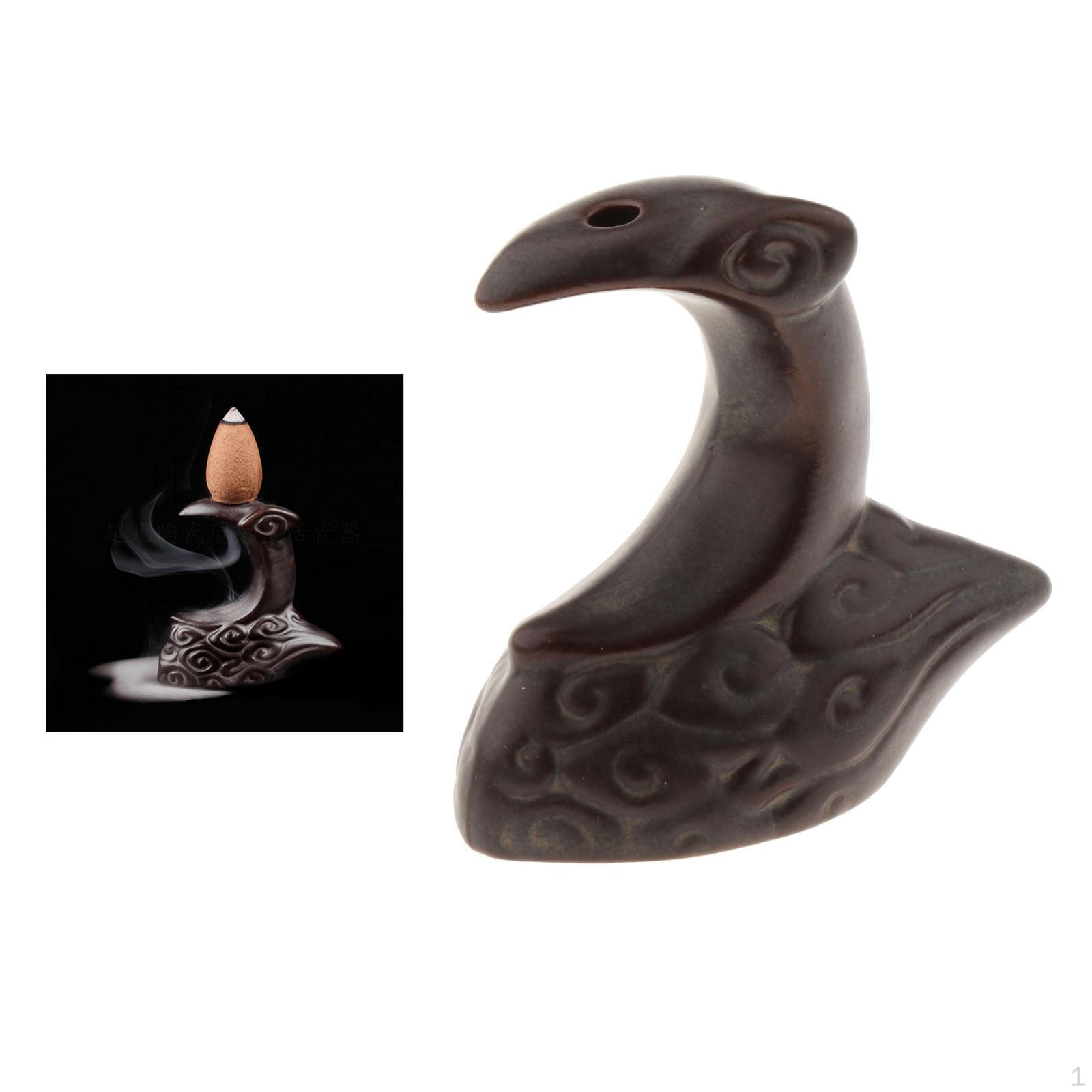 

Ceramic Waterfall Backflow Holder, Cones , Lotus Ornament Home Decor Censer Refluent Burner