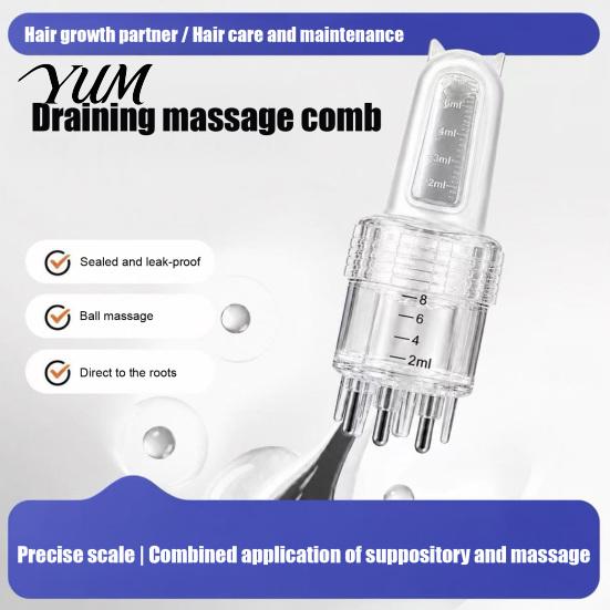 Hair Growth Oil Dispenser Applicator for Men Women, 8ML Essence Tool, Scalp Comb Precise & Even Application, Massage Treatment