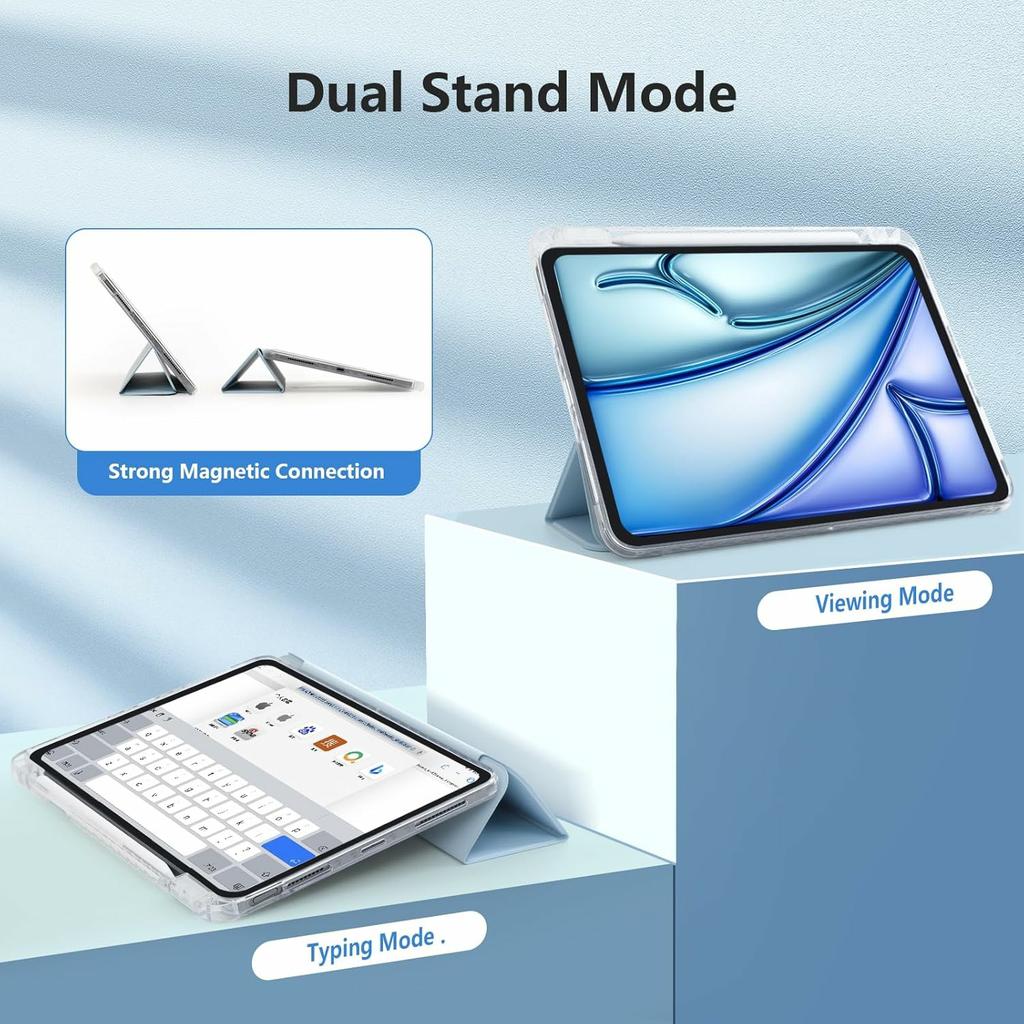 Surfplattefodral med sidofack för penna för iPad Air (2022)/(2020) Flipskydd i akryl+TPU+PU-läder