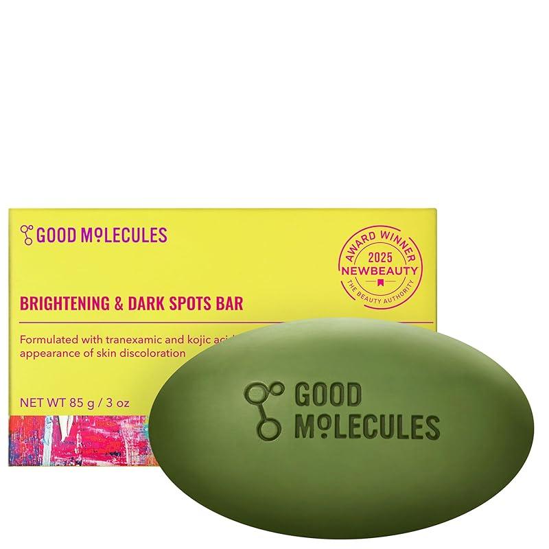 Good Molecules Brightening & Dark Spots Bar - Soap Free Face and Body Bar - Tranexamic, Kojic Acids and Niacinamide to Target Dark Spots - Skin Care 3 Ounce (Pack of 1)