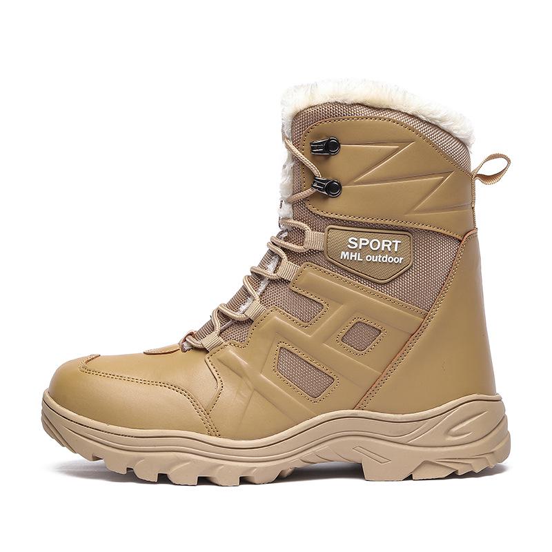 Men's Harbin Snow Boots: Winter Non-Slip, Warm, Comfortable, Thick Cotton, Large Size Combat Style.