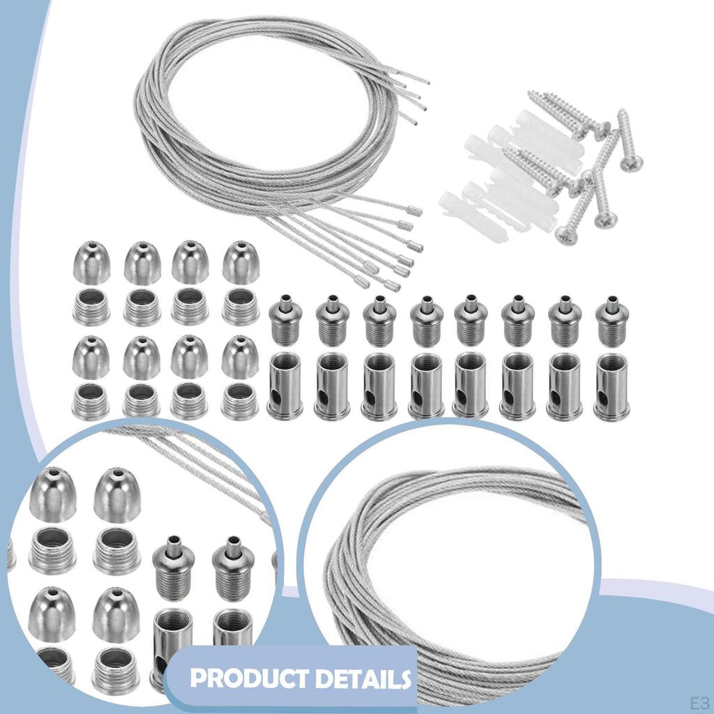 Ceiling Hanging Wire Cable Kit Aquarium Light Adjustable Mounting Hardware for Hotel