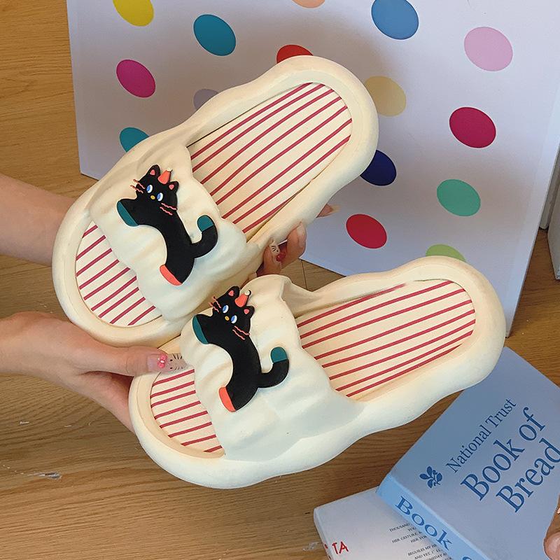 Slippers women summer wear cartoon hot dog couple soft bottom home non-slip indoor cool slippers holiday