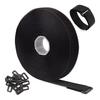5M Reusable Nylon Hook Loop Fastening Cable Tape Cut-To-Length Self-Adhesive Securing Strap With Buckle For Organizer Or Storage