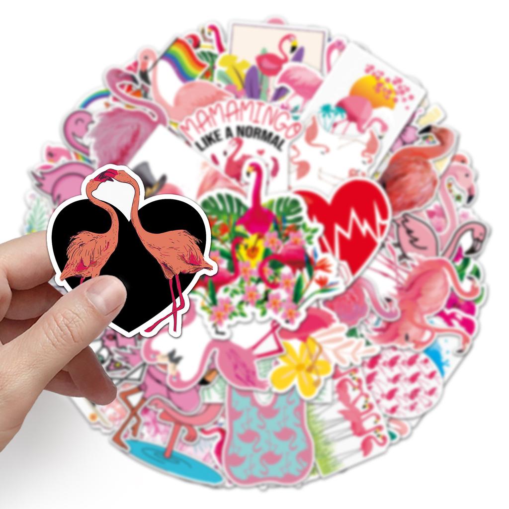 100 Flamingo Graffiti Stickers, Cartoon Animals, Decorations, Scooters, Motorcycles, Bikes, Car Stickers