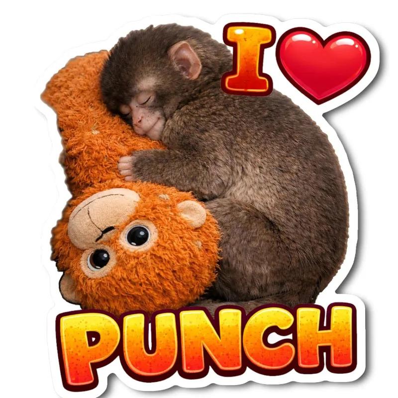 Cute Punch The Monkey Aesthetic Sticker Cartoon Plush Monkey Stickers Home Decorat For Diy Handwork Mobile Phone Case Scrapbook