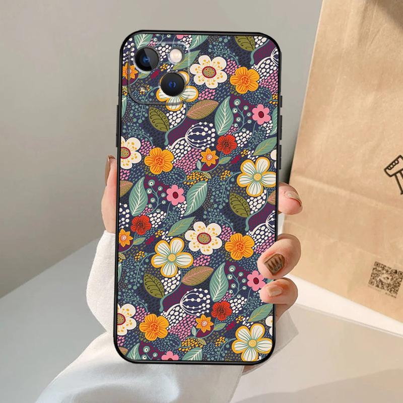 Floral Charm Secret Garden Phone Case For iPhone 17 Air 16 15 13 11 12 14 Pro Max 13 12 Mini 15 16 Plus 16e Cover Coque