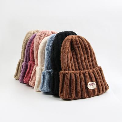 Gestrickte Mütze Streifenmuster modisch vielseitige Mütze Herbst und Winter niedliche warme Wollmütze für Damen und Herren