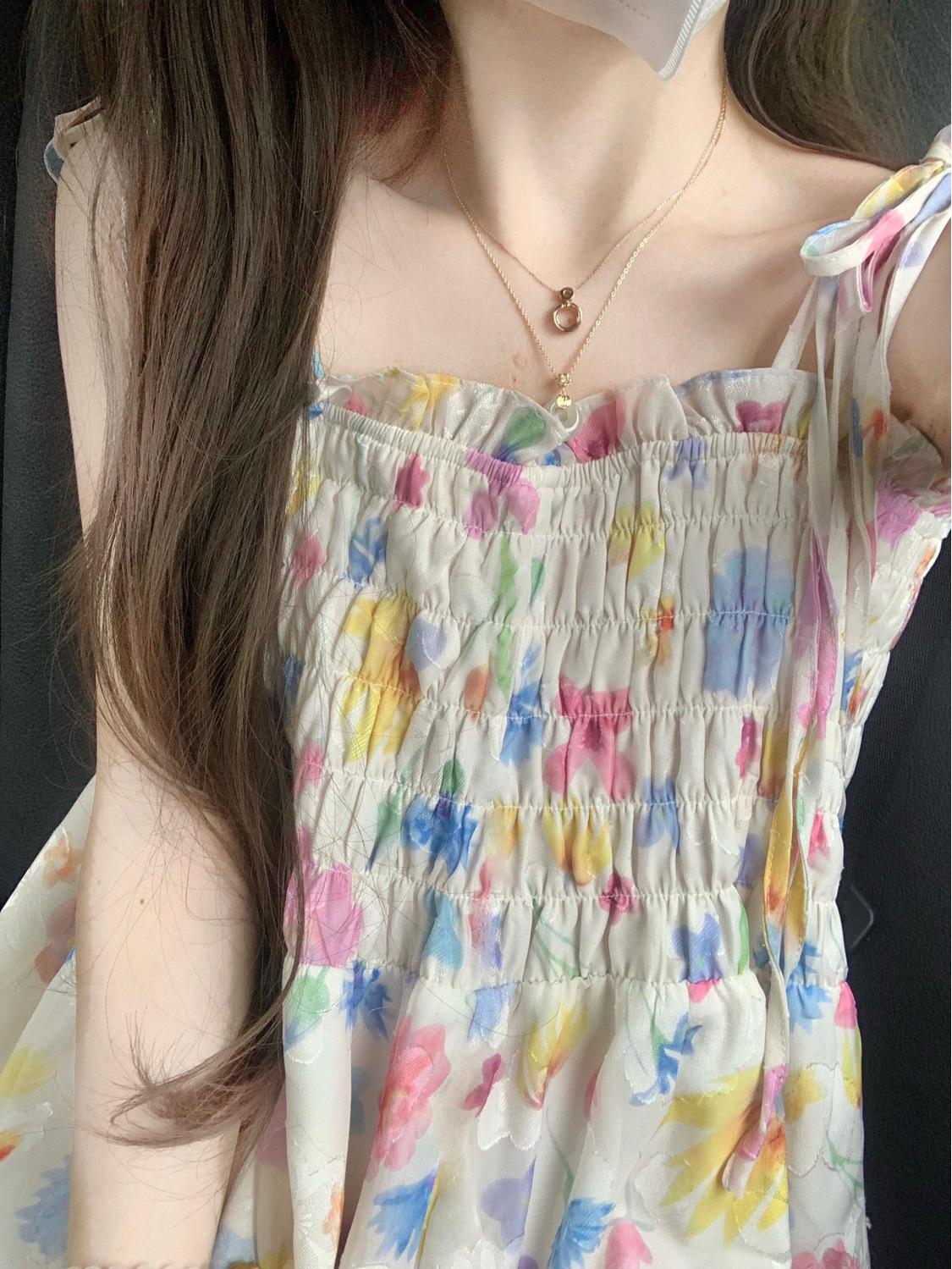 Sweet Retro Floral Slip Dress - Cute & Waist-Cinching for Summer Beach Vacations Medium